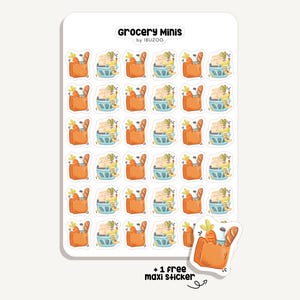 Sticker Sheet Grocery Minis | Bullet Journal - Scrapbook - Planner - Decoration - Shopping - Tracker