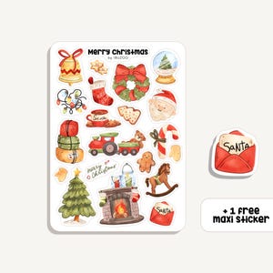 Foglio di adesivi Buon Natale | Adesivo Buon Natale | Bullet Journal - Scrapbook - Planner - Adesivi decorativi - Inverno