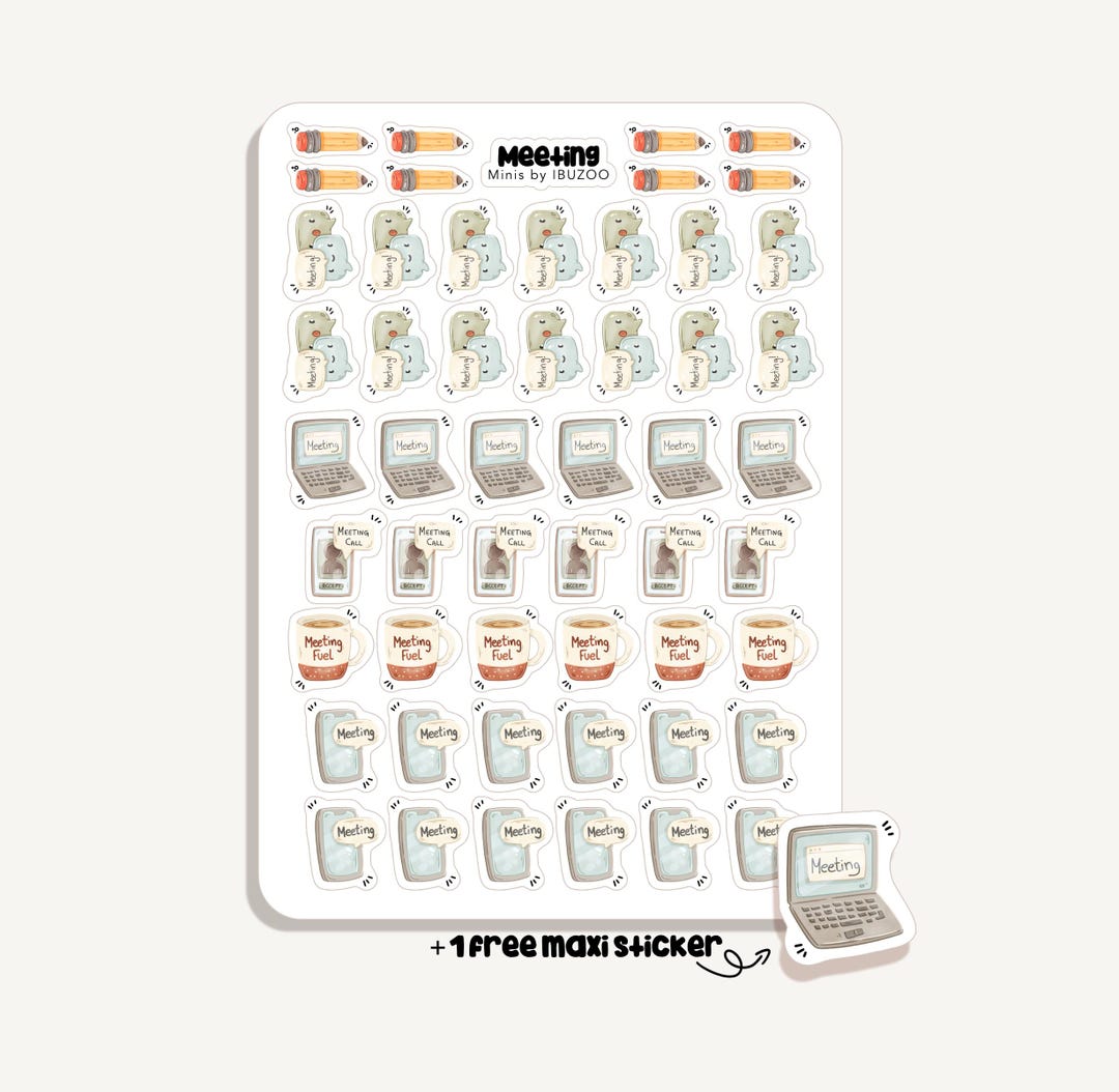 Sticker Sheet Meeting Minis | Bullet Journal - Scrapbook - Planner ...