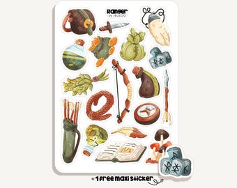 Sticker Sheet Ranger | Bullet Journal - Scrapbook - Planner - Decoration - RPG Stickersheet - DnD - Fantasy