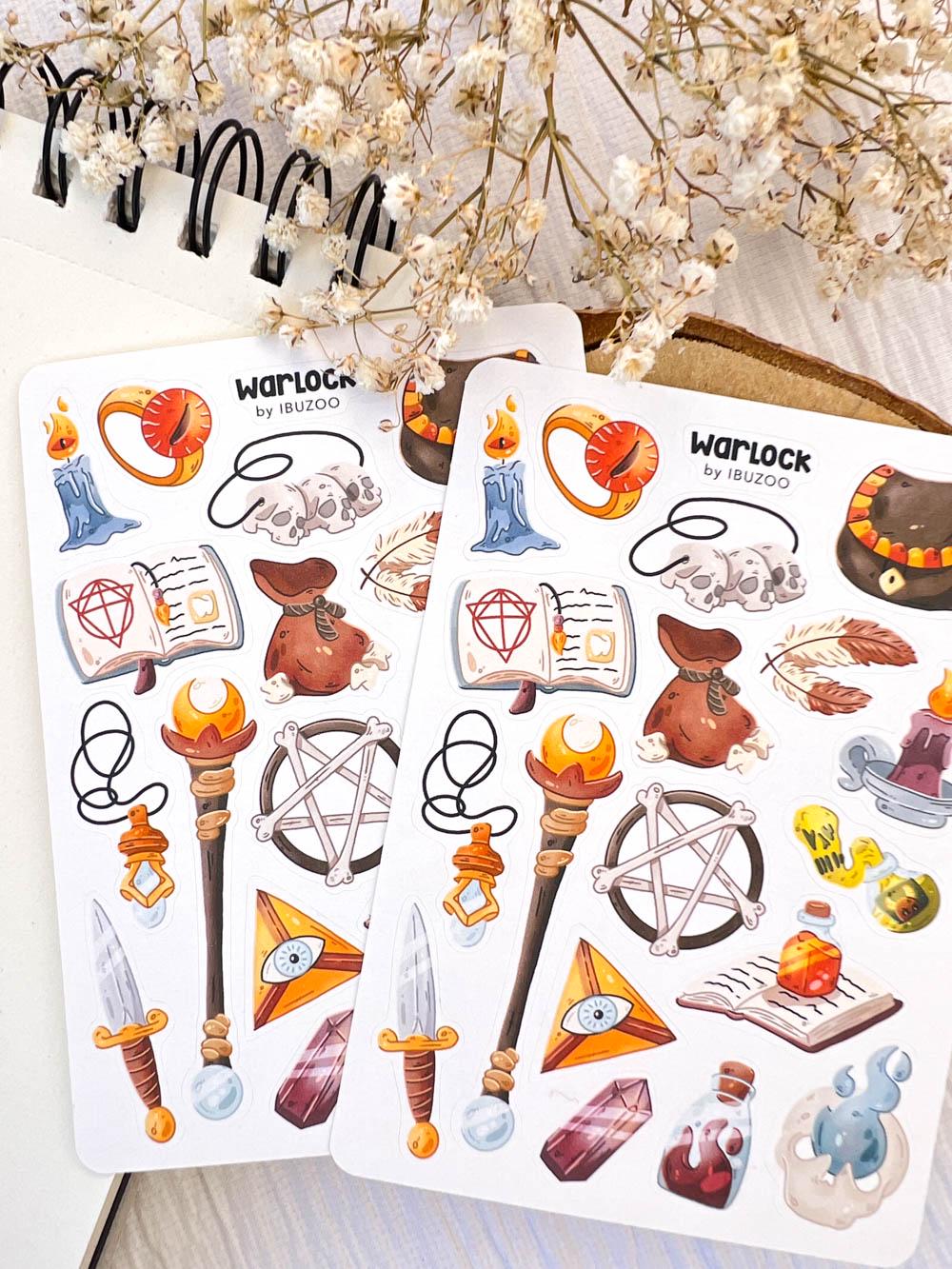 Warlock Sticker Sticker Sheet Warlock | Bullet Journal - Scrapbook - Planner ...