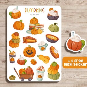 Sticker Sheet Pumpkins Bullet Journal Stickers Scrapbook Stickers Planner Stickers Decoration Stickers Stickersheet Bild 1