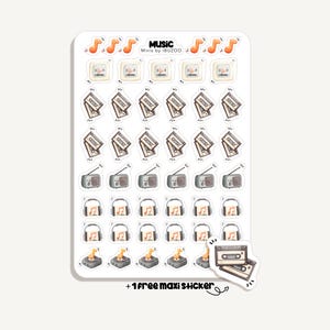 Sticker Sheet Music Minis | Bullet Journal Stickers - Scrapbook- Planner- Decoration - Tracker - Playlist