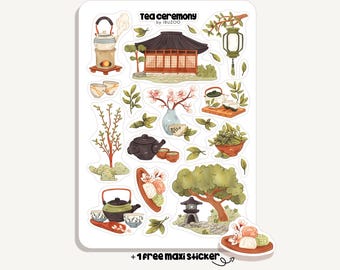 Sticker Sheet Tea Ceremony | Bullet Journal - Scrapbook - Planner - Decor - Asia - Travel