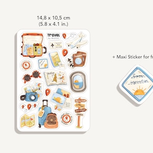 Ark med reseklistermärken | Reseklistermärken | Bullet Journal-klistermärken - Scrapbooking-klistermärken - Planerare - Dekoration - Fritid - Sommar Travel