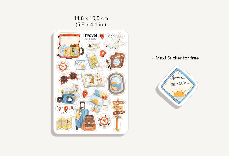 Ark med reseklistermärken | Reseklistermärken | Bullet Journal-klistermärken - Scrapbooking-klistermärken - Planerare - Dekoration - Fritid - Sommar Travel