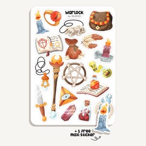 Warlock Stickervel | Warlock Stickers | Bullet Journal - Scrapbook - Planner - Decoratie - RPG Stickervel - DnD - Fantasy