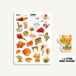 Sticker Sheet Japan | Aufkleber Japan | Bullet Journal - Scrapbook - Planner - Dekoration - Asien - Reisen