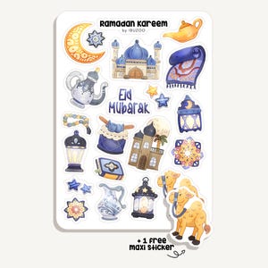 Sticker Sheet Ramadan Kareem | Bullet Journal - Scrapbook - Planner - Decoration - Eid Mubarak