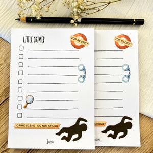 Notebook Little Crime A6 50 Pages Small Notes Shopping List To Do List Writing Pad Notepad Gift image 5