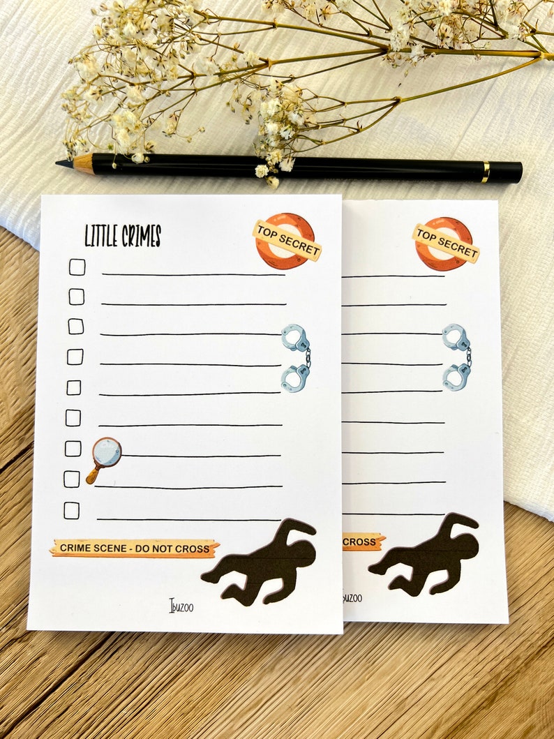 Notebook Little Crime A6 50 Pages Small Notes Shopping List To Do List Writing Pad Notepad Gift image 5