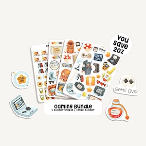 Stickerset Gaming | Videogame-stickers | Bullet Journal Stickers - Planner - Decoratie - Vinyl Stickers - Controller - Gamer Stickers