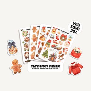 Sticker Set Christmas | Aufkleber Weihnachten | 4 Sticker Sheets + 4 Maxi Sticker | 83 Sticker | Bullet Journal Stickers - Planner - Winter