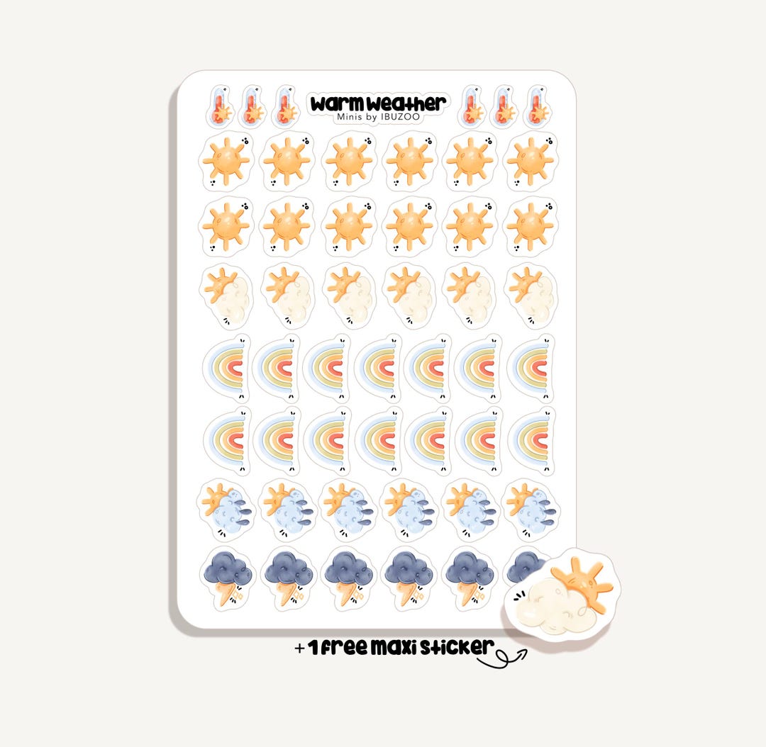 Sticker Sheet Warm Weather Minis | Bullet Journal - Scrapbook - Planner ...