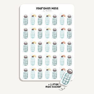 Sticker Sheet Hydration Minis | Bullet Journal - Scrapbook - Planner - Decoration - Drinks - Water - Tracker