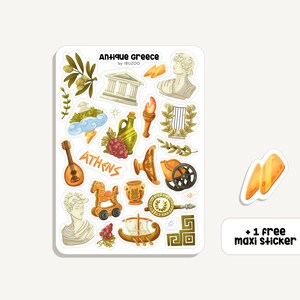 Foglio di adesivi Grecia antica | Adesivo Antica Grecia | Adesivi Bullet Journal - Adesivi per album - Pianificatore - Decorazione - Antiquariato