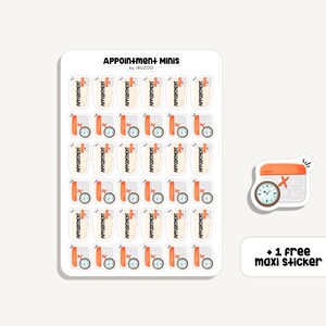 Feuille d’autocollants Minis de rendez-vous | Autocollant Rendez-vous Minis | Bullet Journal Stickers - Scrapbooking - Planificateur - Icône - Symbole - Productivité