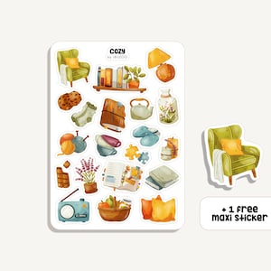 Stickervel Cosy | Sticker Gezellig | Bullet Journal - Plakboek - Planner - Decoratie - Huis