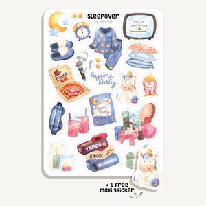 Sticker Sheet Sleepover | Bullet Journal - Scrapbook - Planner - Decoration - Pyjamaparty - Party