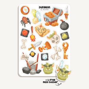Stickervel Dungeon | Sticker Dungeon | Bullet Journal - Scrapbook - Planner - Decoratie - RPG Stickervel - Dnd - Fantasy