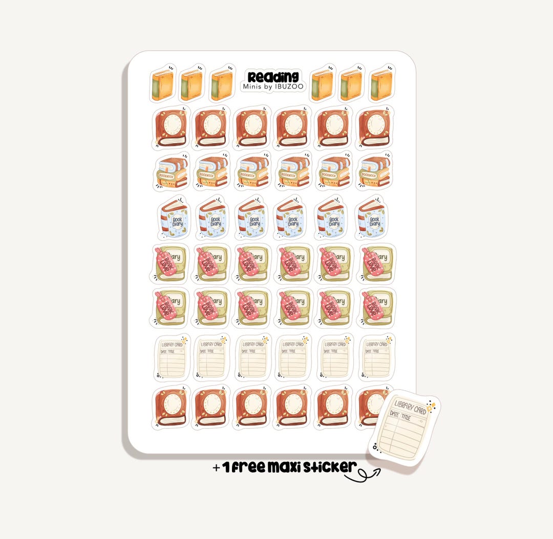Sticker Sheet Reading Minis | Bullet Journal - Scrapbook - Planner ...
