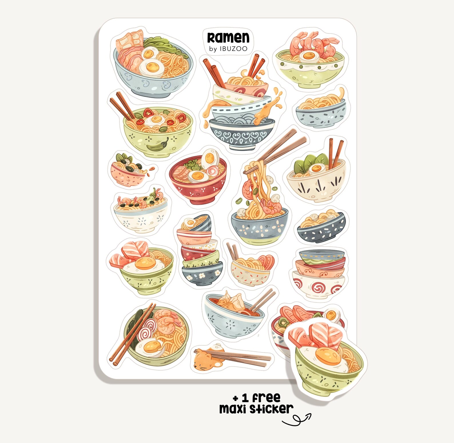 Sticker Sheet Ramen | Bullet Journal - Scrapbook - Planner - Decor ...