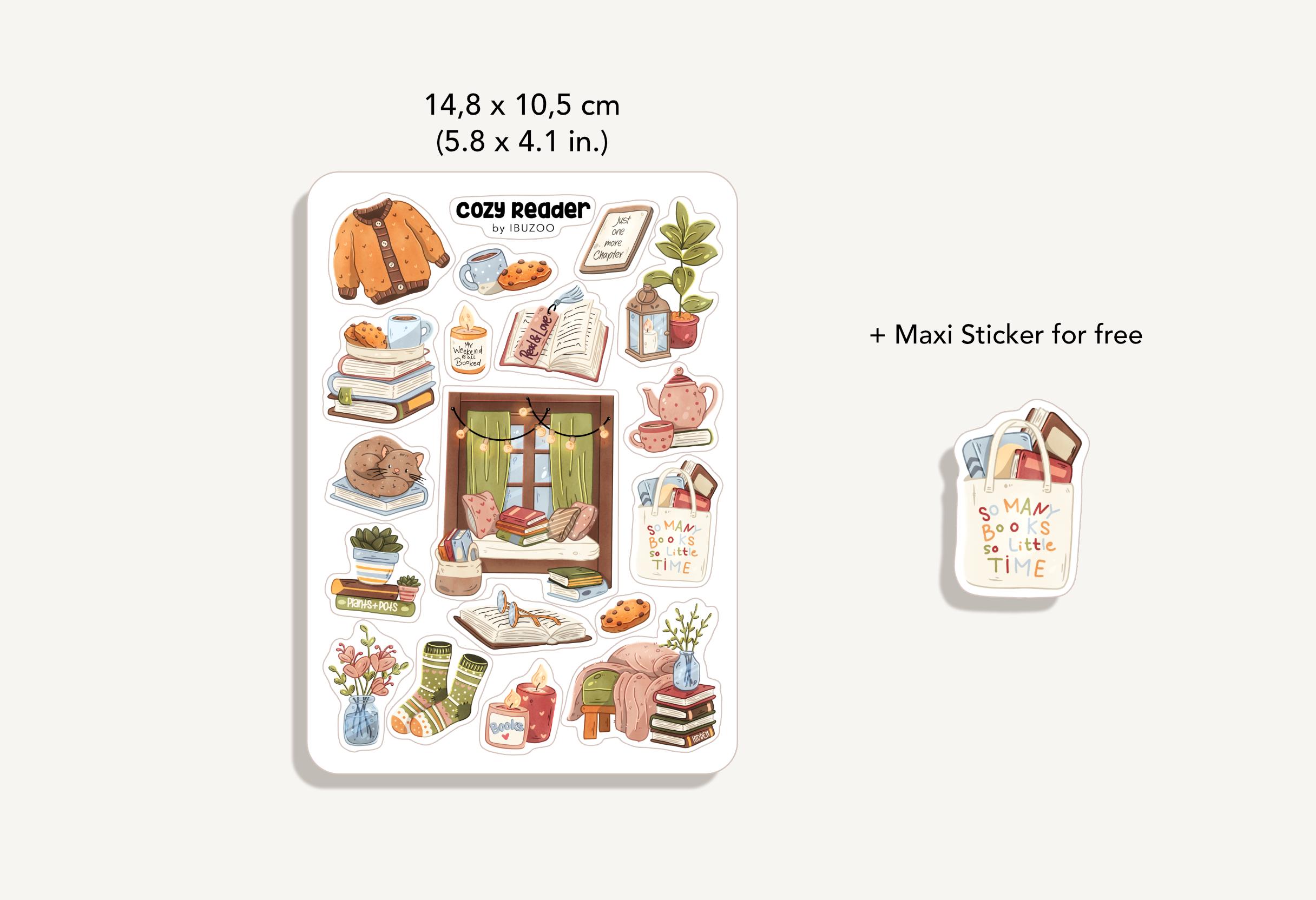 Sticker Sheet Cozy Reader | Bullet Journal - Scrapbook - Planner ...