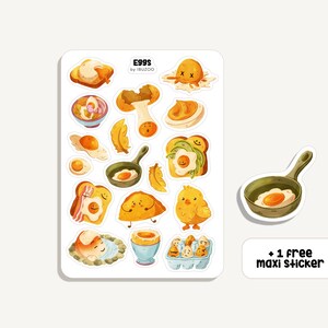 Oeufs de feuille d’autocollant | Oeufs autocollants | Bullet Journal - Scrapbook - Planner - Décoration - Petit déjeuner - Poussin