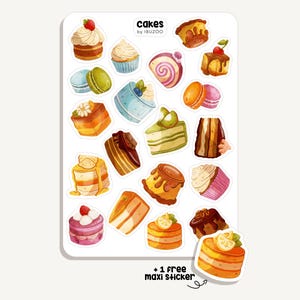 Sticker Sheet Cakes | Bullet Journal - Scrapbook - Planner - Bakery - Baking - Kitchen - Sweets