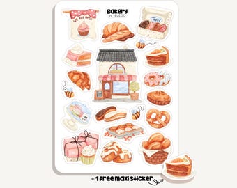 Sticker Sheet Bakery | Bullet Journal - Scrapbook - Planner - Decoration - Bread - Cakes -
