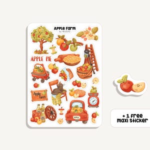 Stickervel Appelboerderij | Sticker appelboerderij | Bullet Journal Stickers - Scrapbook Stickers - Planner - Decoratie - Herfst - Viez