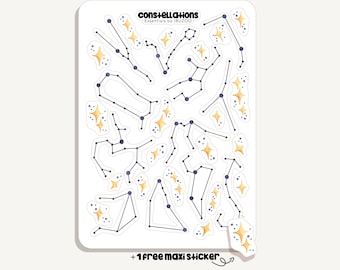 Sticker Sheet Constellations | Bullet Journal Stickers - Scrapbooking - Planner Stickers - Icon - Symbol - Journalling - Stars - Nightsky