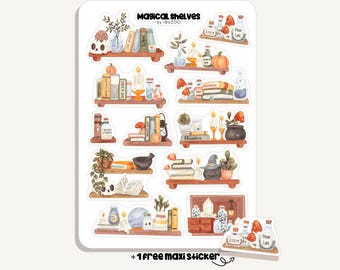 Sticker Sheet Magical Shelves | Bullet Journal - Scrapbook - Planner - Decoration - Witch - Magic