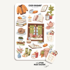 Sticker Sheet Cozy Reader | Bullet Journal - Scrapbook - Planner - Dekoration - Lesen - Bücher