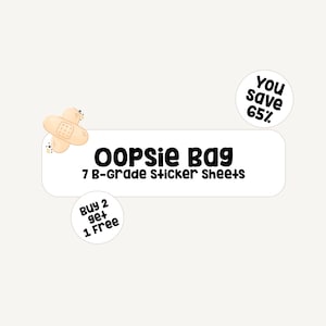 Borsa con adesivi Oopsie | 7 diversi fogli di adesivi - adesivi di grado B - fogli di adesivi - adesivi - adesivi del bullet journal - foglio di adesivi
