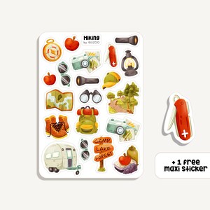 Stickervel Wandelen | Sticker wandelen | Bullet Journal - Plakboek - Planner - Decoratie - Natuur - Bos