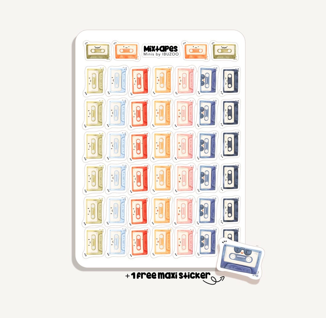 Sticker Sheet Mixtape Minis | Bullet Journal - Scrapbook - Planner ...