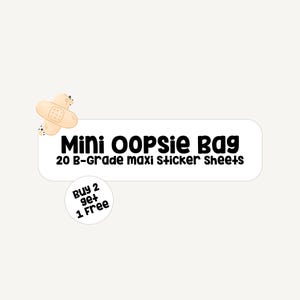 Mini borsa con adesivi Oopsie | 20 diversi adesivi Maxi - Adesivi di Grado B - Adesivi - Adesivi per Bullet Journal - Sacchetto regalo