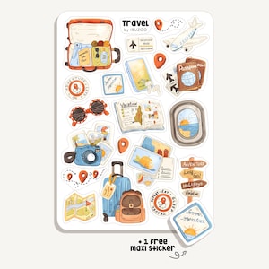 Sticker Sheet Travel | Bullet Journal Stickers - Scrapbook Stickers - Planner - Decoration - Summer - Holidays