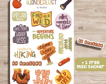 Sticker Sheet Wanderlust | Bullet Journal Stickers - Scrapbook Stickers - Planner Stickers - Decoration Stickers - Stickersheet