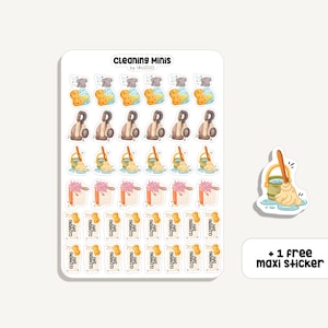Stickervel Reinigingsmini's | Stickerreinigingsmini's | Bullet Journal - Scrapbooking - Planner - Pictogram - Symbool - Huis schoonmaken - Huis - Tracker