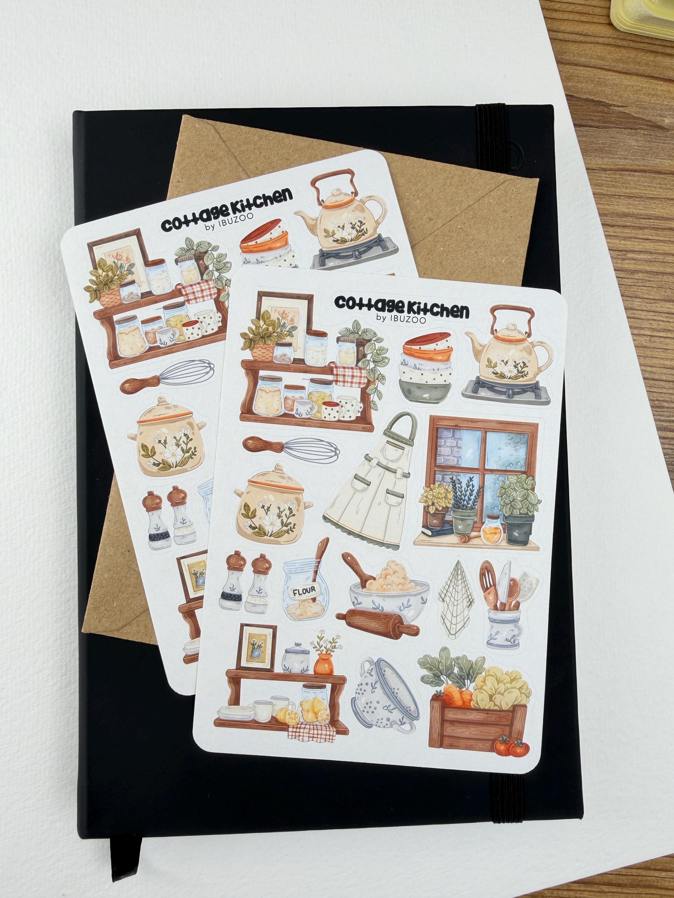 Sticker For Cooking Sticker Set Kitchen | 4 Sticker Sheets + 4 Maxi Sticker | Journal ...