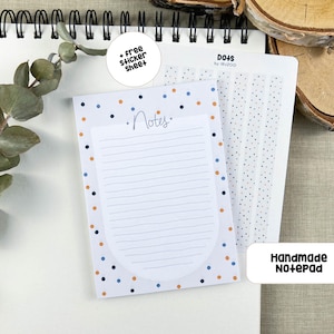 Puntini sul blocco note | Puntini sul blocco note | A6 50 fogli | Block Kids - Lista della spesa - Lista delle cose da fare - Boho Notes - Promemoria