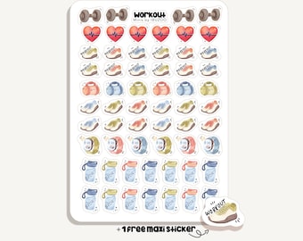 Sticker Sheet Workout Minis | Bullet Journal - Scrapbook - Planner - Decoration - Sport - Fitness - Tracker - Training