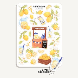 Sticker Sheet Lemonade | Bullet Journal Stickers - Scrapbook Stickers - Planner - Decoration - Summer - Lemons