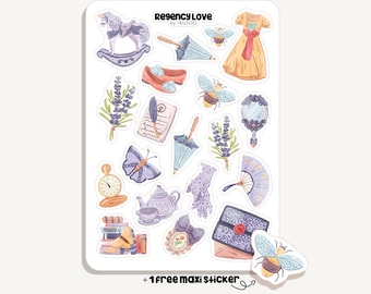Sticker Sheet Regency Love | Bullet Journal - Scrapbook - Planner - Decoration - Romance - Pastel