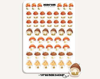 Sticker Sheet Mushroom Minis | Aufkleber Pilz Minis | Bullet Journal - Scrapbook - Planner - Decoration - Forest - Autumn - Fall - Tracker