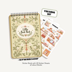 Sticker Book Little Book Nook | 20 Book Stickersheets - over 400 Sticker - Bullet Journal Stickers - Sticker Set - Books - Reading