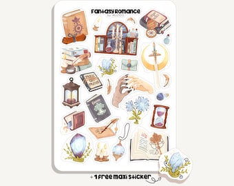 Sticker Sheet Fantasy Romance | Bullet Journal - Scrapbook - Planner - Decoration - Reader - College - Aesthetic