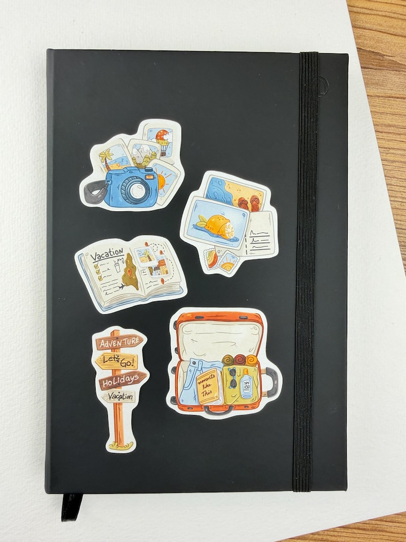 Ark med reseklistermärken | Reseklistermärken | Bullet Journal-klistermärken - Scrapbooking-klistermärken - Planerare - Dekoration - Fritid - Sommar bild 7